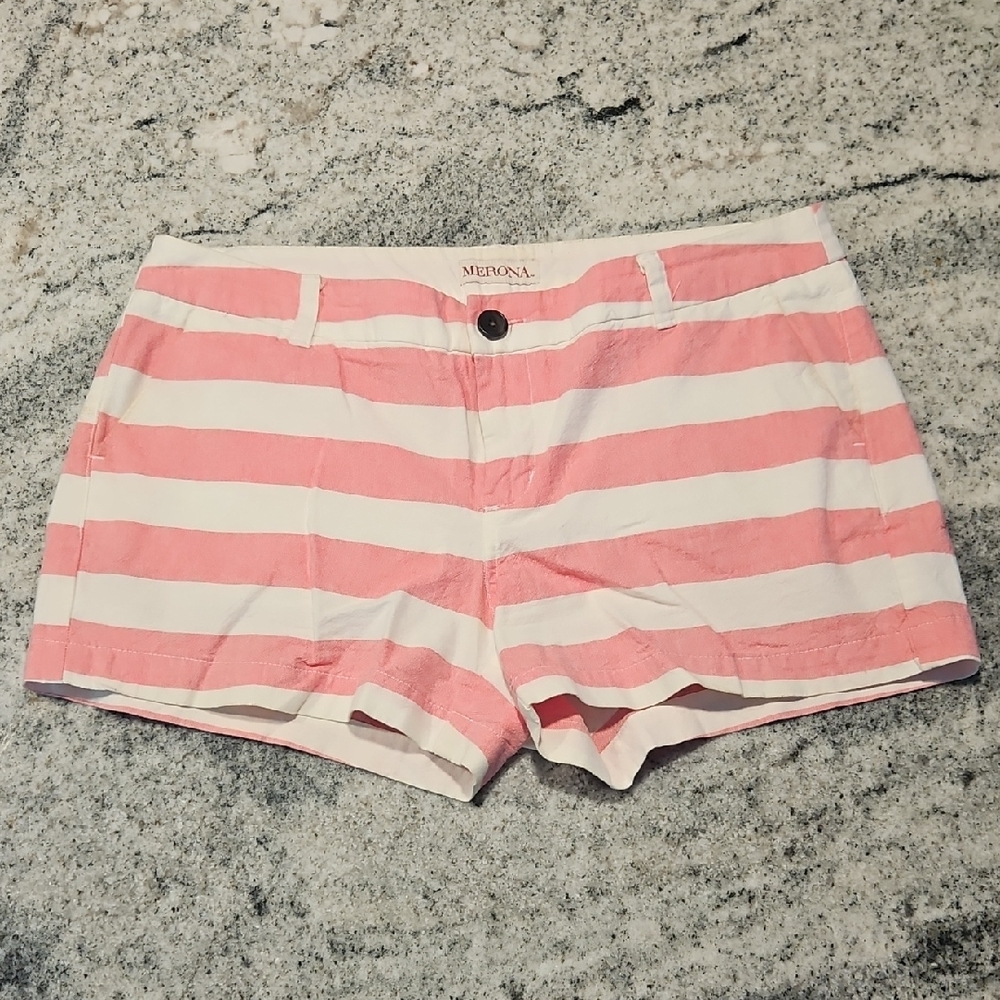 Merona Pink and White Bermuda Shorts